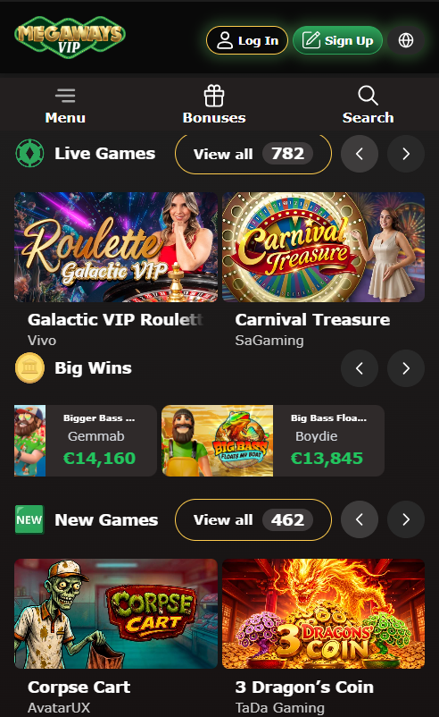 Megawaysvip Casino mobile